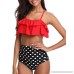 Holipick 2 Piece Outfits for Women Flounce Bikini Set High Waistd Swimsuit Bottoms Red B07H9PZLJP